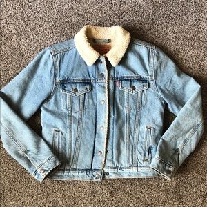 Levi’s Denim Sherpa-Lined Trucker Jacket